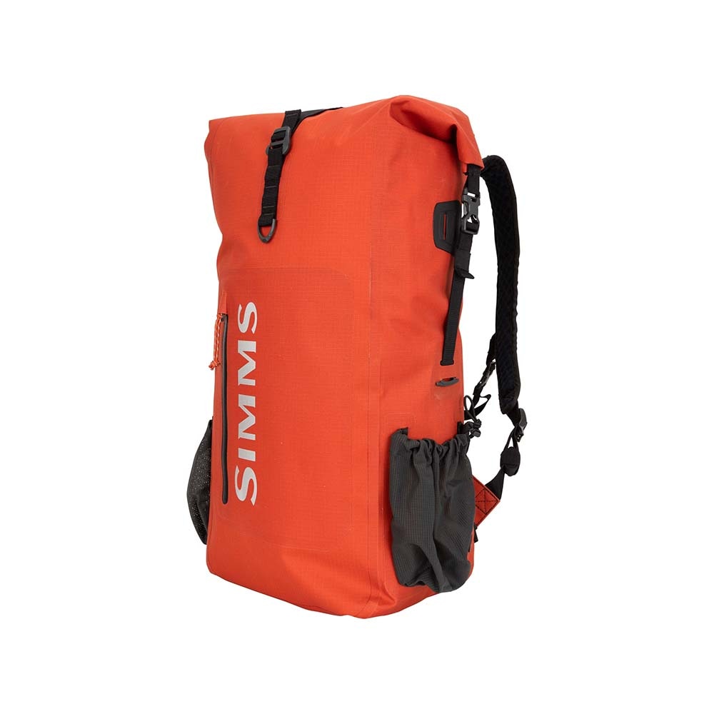 Simms Dry Creek Rolltop Backpack in Simms Orange